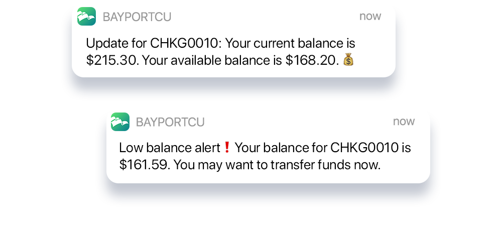 BayPort mobile app notifications